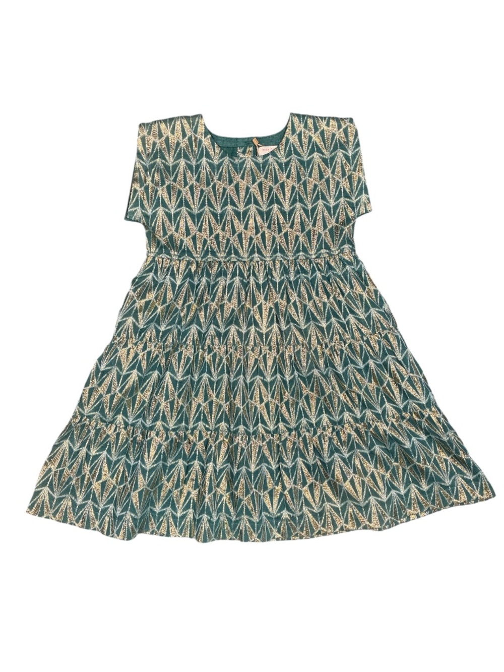 Pink Chicken Green Gold Dress Kids Size 6